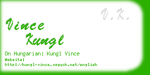 vince kungl business card